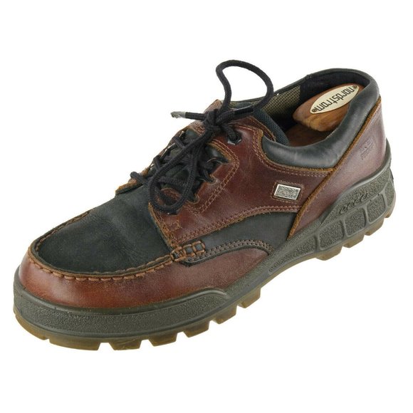 ECCO Gore-Tex Brown Nubuck & Oiled Leather Oxford Boat Shoes 43 EU 9-9.5 US - Picture 1 of 8